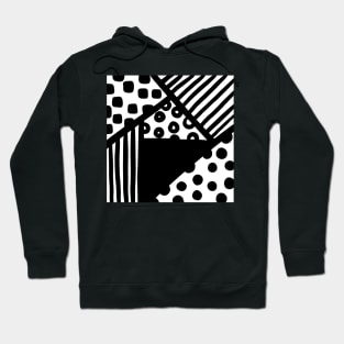 Abstract geometric black and white pattern Hoodie